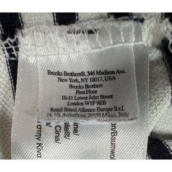 Brooks Brothers Mens St Andrews Golf Links Polo Shirt Size XL Navy White Striped - Picture 9 of 15